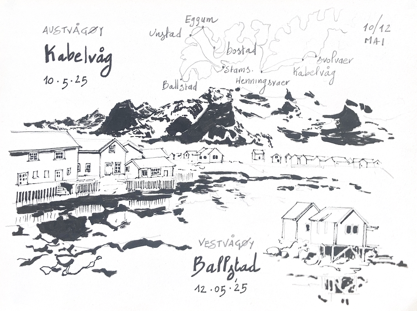 illustration Illustration des paysages nordiques de Lofoten